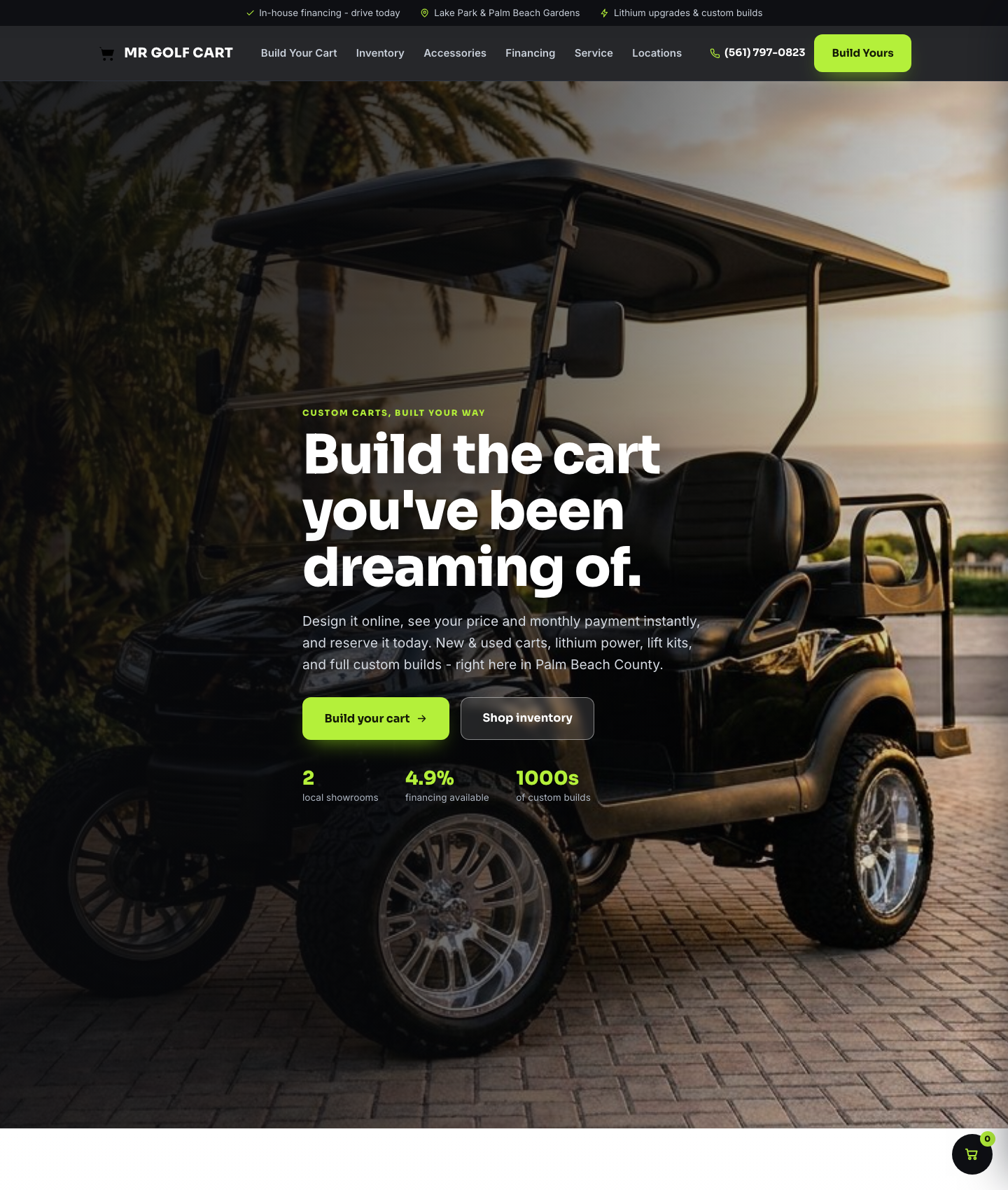 A custom website we designed and built