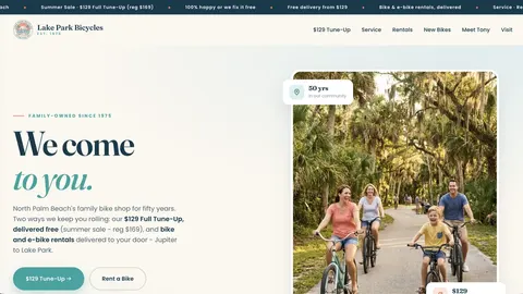 A DV8-built website for Lake Park Bicycles